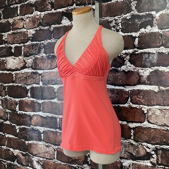 Lululemon Tank Top Women's 6 Orange Sleeveless V-Neck Athletic Shirt - Picture 6 of 14